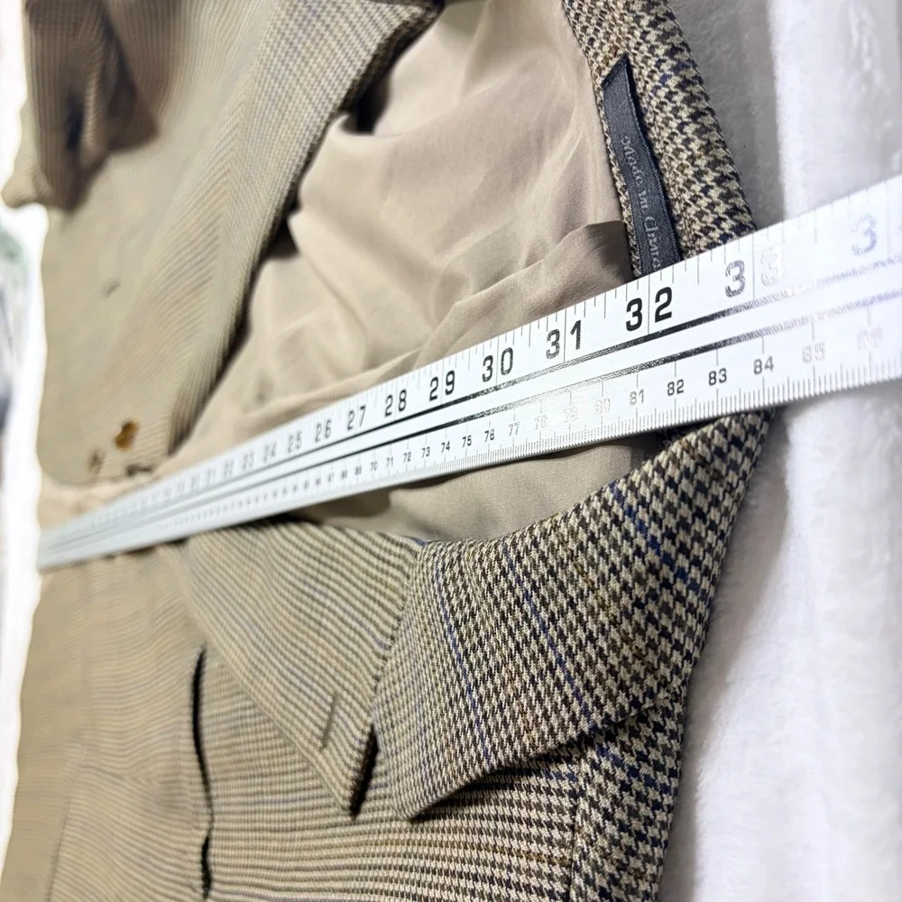 Lauren Ralph‎ Lauren Blazer Mens 48R Brown Excellent Wool Houndstooth Two Button